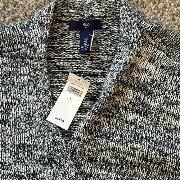 Navy Knit Wrap Sweater - Picture 2 of 2